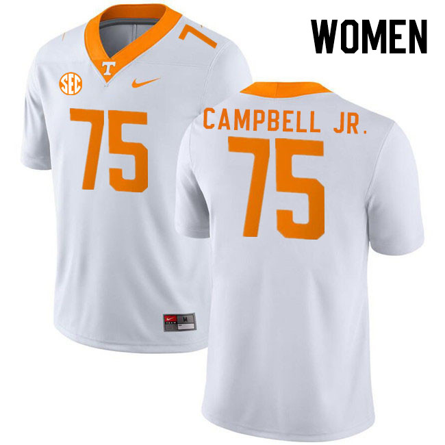 Women #75 John Campbell Jr. Tennessee Volunteers College Football Jerseys Stitched Sale-White - Click Image to Close